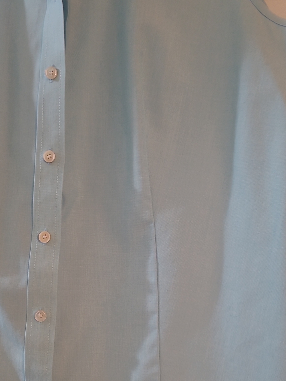 Talbots Sleeveless Button-Front Shirt - Light Blue - Picture 5 of 6
